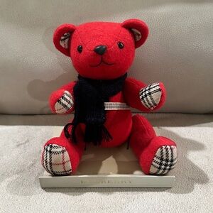 NWT Red Burberry Nova Check Bear